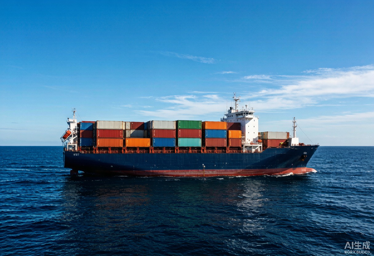 Sea Transportation — Cargo Ship at Sea